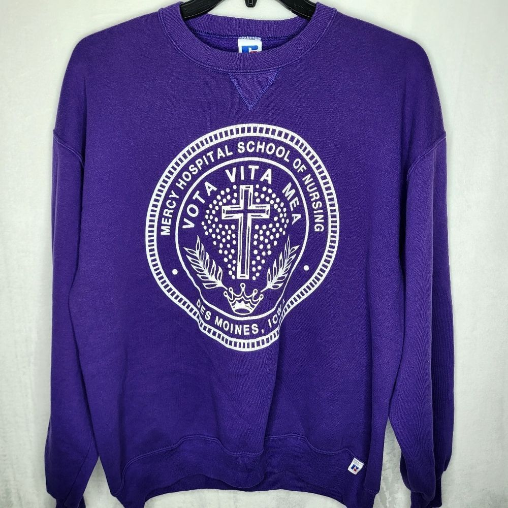 Vintage Russell Athletic Mercy Hospital‎ School of Nursing Sweatshirt Size XL